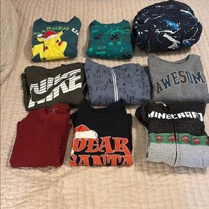 Qty 9 Miscellaneous Boys size 6 Long Sleeve Shirts and Hoodies